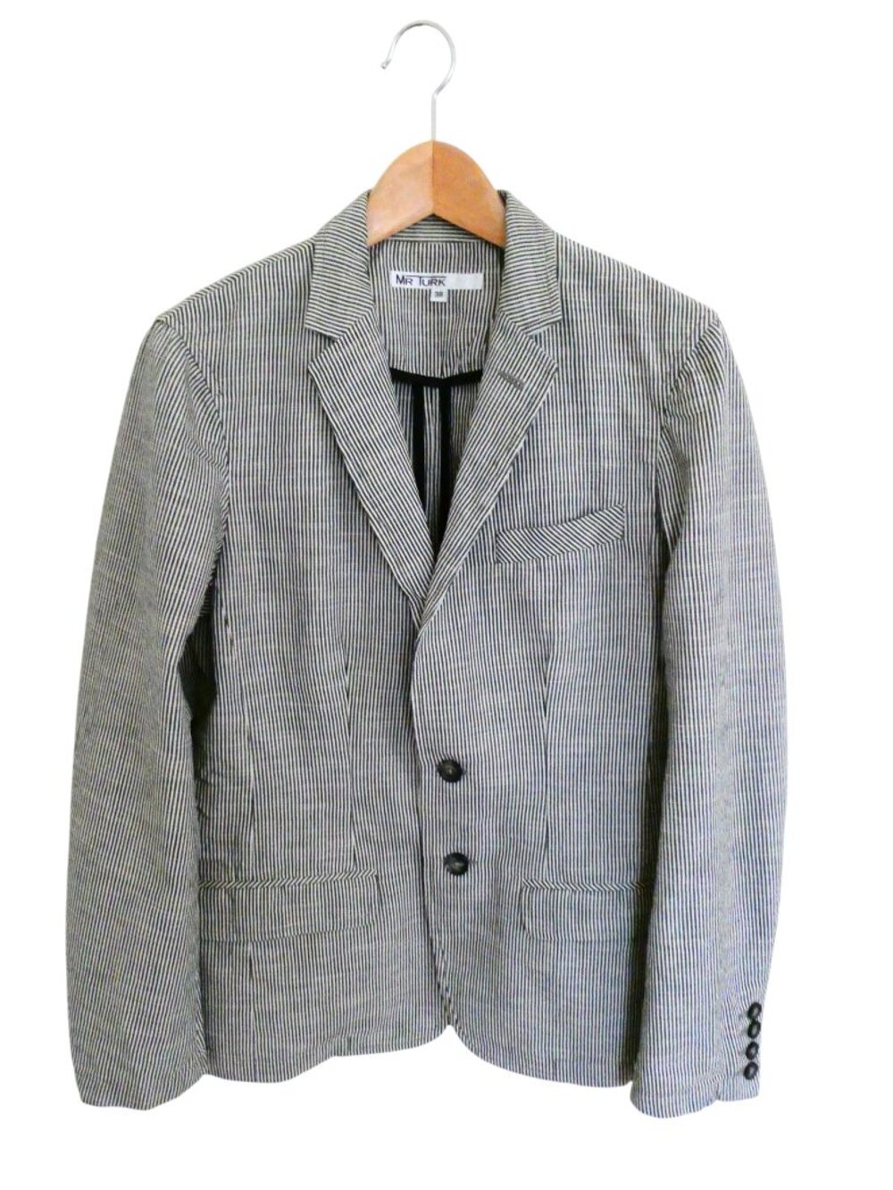 MR TURK striped Cotton Sports Jacket Louie blazer sz 38 2 button